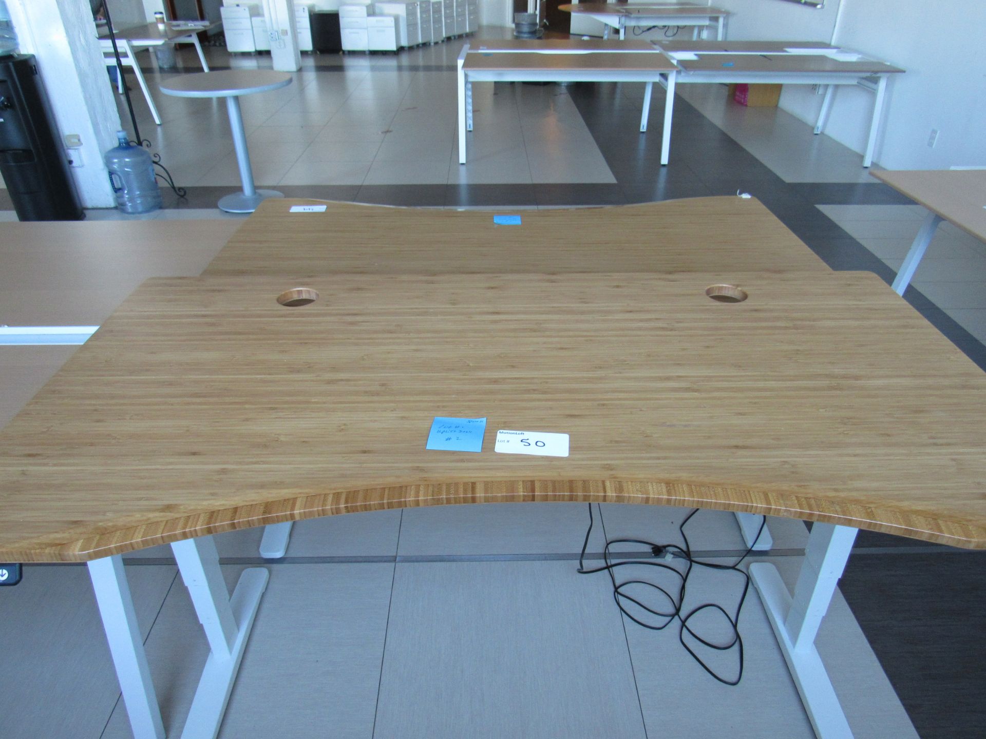 Lot of Assorted Desks & Tables, 3-Assorted 5'x30" Uplift Desks 2-Lite Wood & 1-Dark Wood,1-Four - Image 10 of 22