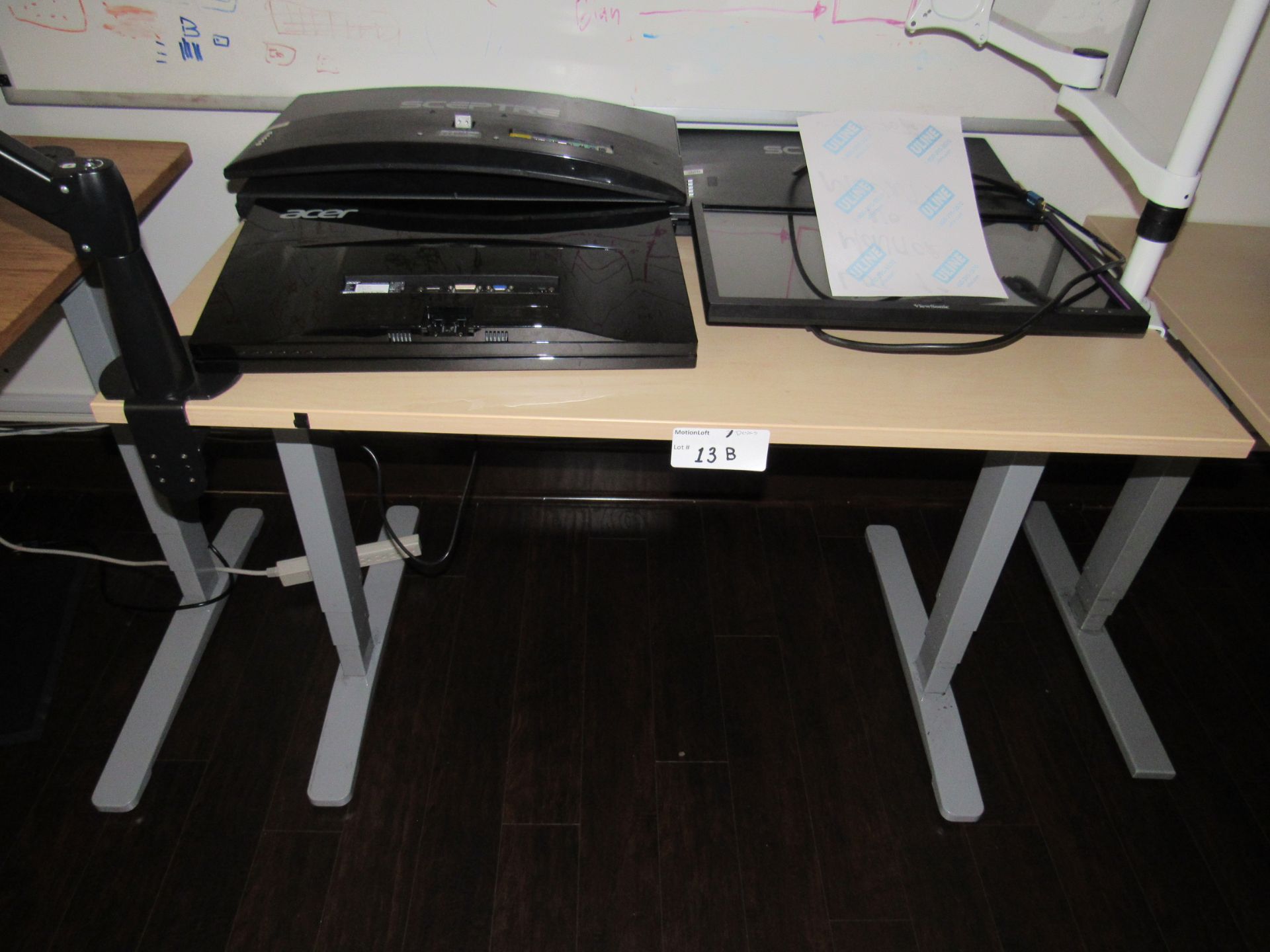 Lot of Assorted Desks & Tables, 3-Assorted 5'x30" Uplift Desks 2-Lite Wood & 1-Dark Wood,1-Four - Image 3 of 22