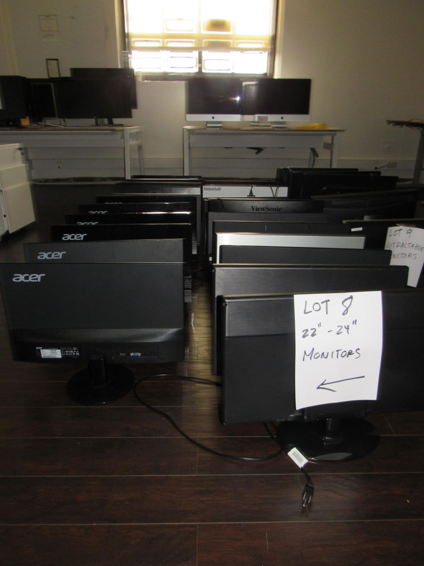 Lot of Assorted Monitors, 6-Acer Monitors 22-24", 7-Sceptre Monitors 22-24", 2-Lenovo Monitors 22-