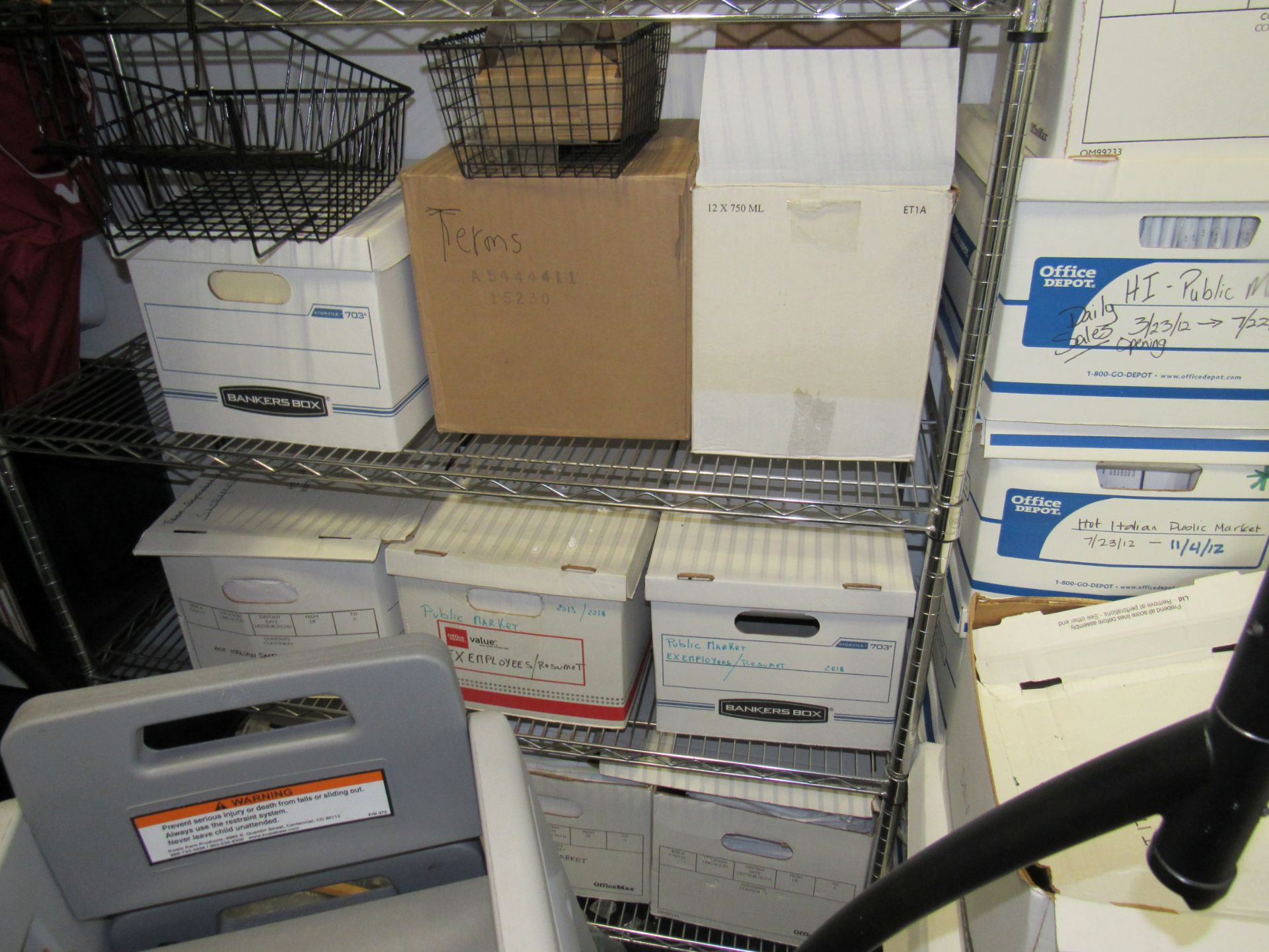 Lot Breakroom Table, Lockers, Ladder, Large Trunk, Clothing Rack & 3-Assorted Wire Racks (No Alcohol - Image 4 of 5