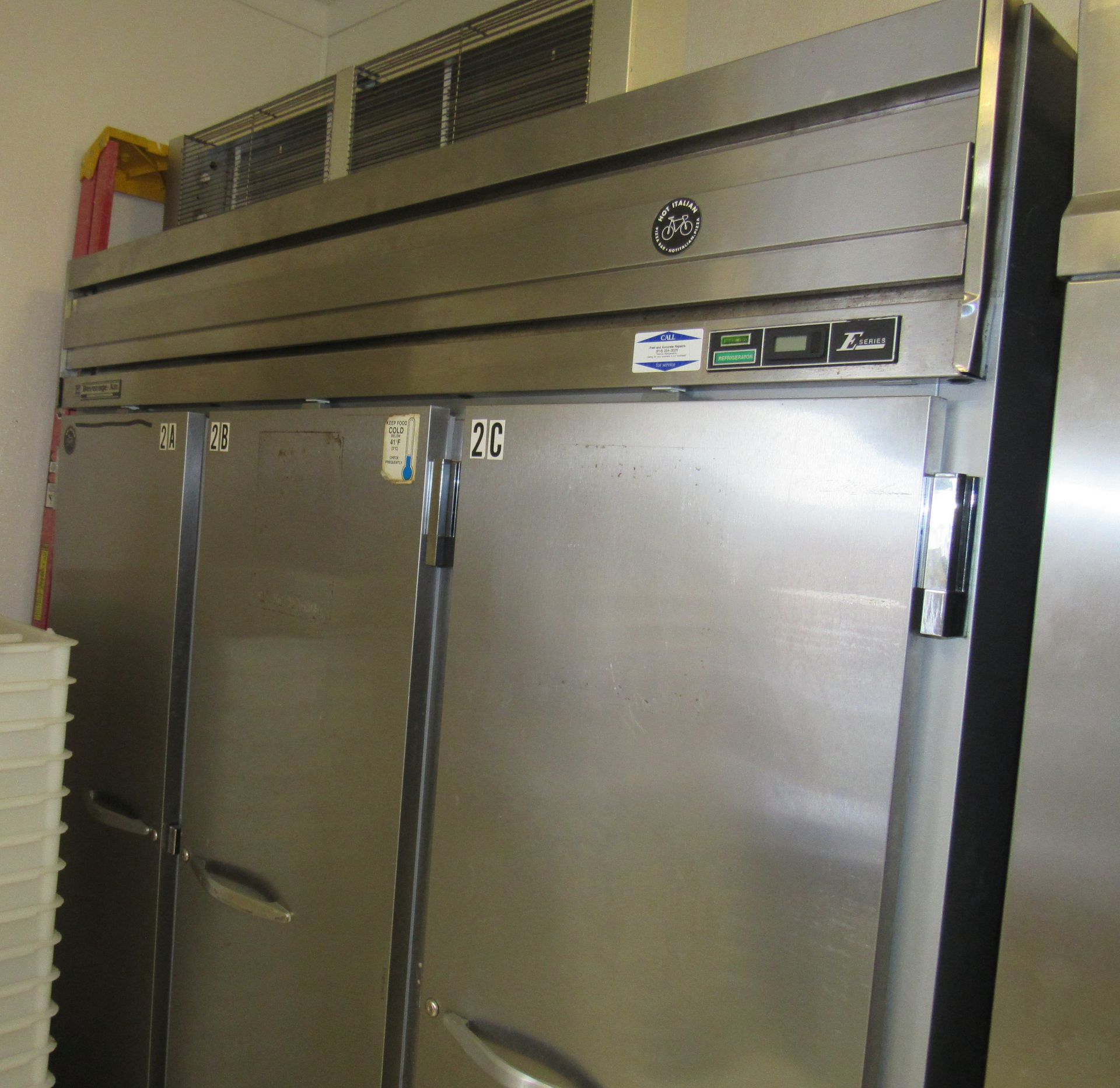 Beverage Air E Series 3-Section 81" Stainless Steel Reach-In Refrigerator (Location Sacramento)