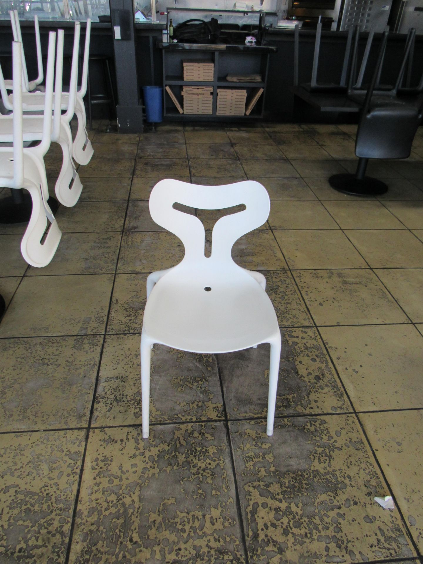 Lot of 44-Calligaris Area51 Molded White Chairs Only (LocationEmeryville)