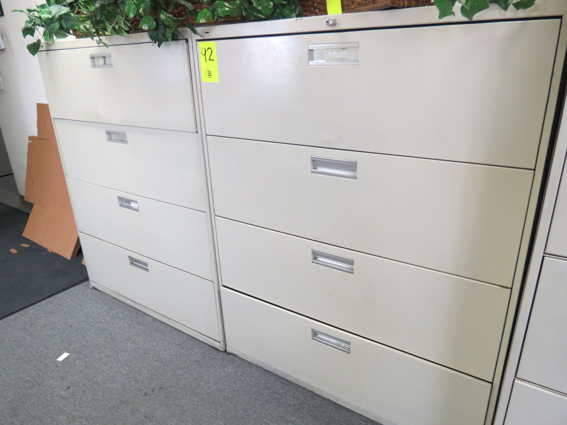 Lot of 3-Hon Lateral File Cabinets