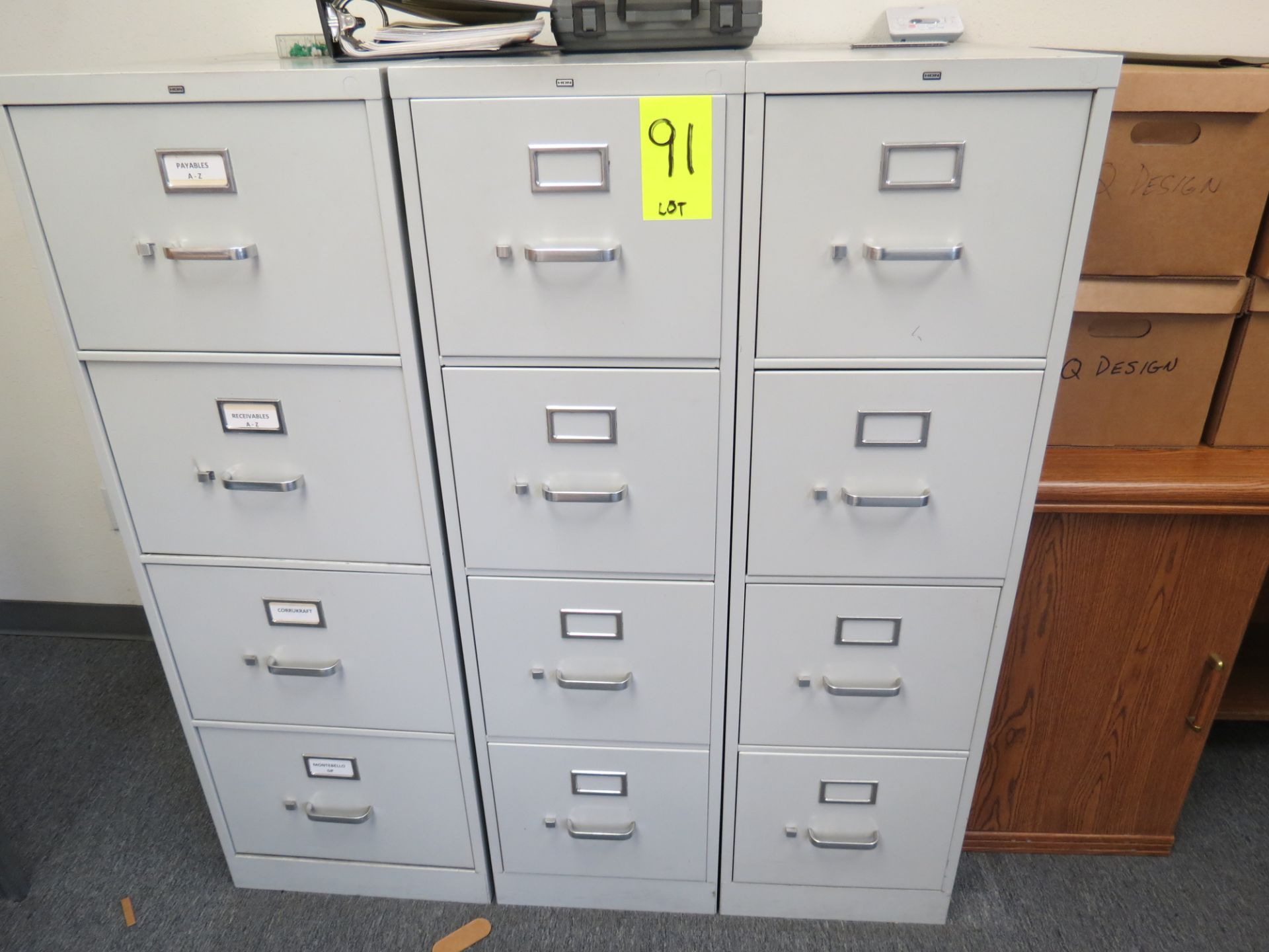 Lot of 4- Hon File Cabinets