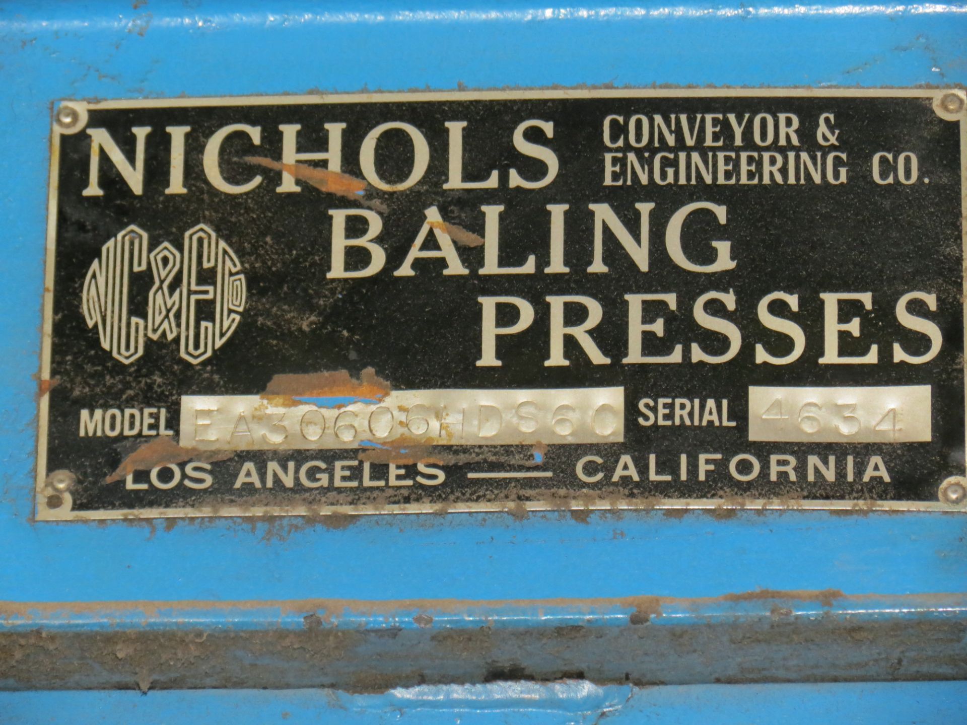 Nichols Bailing Press MDL: EA30606HDS60 SN:4634 - Image 3 of 3