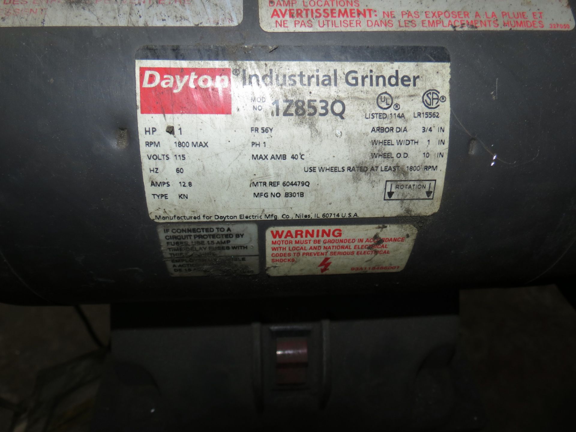 Dayton Industrial Double End Grinder - Image 3 of 3