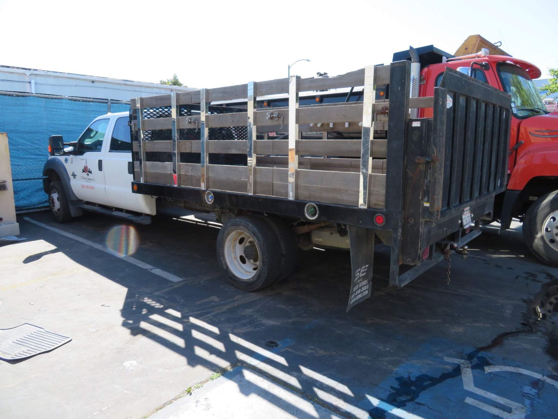 2015 Ford F450 Stake Bed Truck with Lift Gate, Lic. 22363D2, VIN: 1FDOW4GT5FEB34130, Mileage 53,358