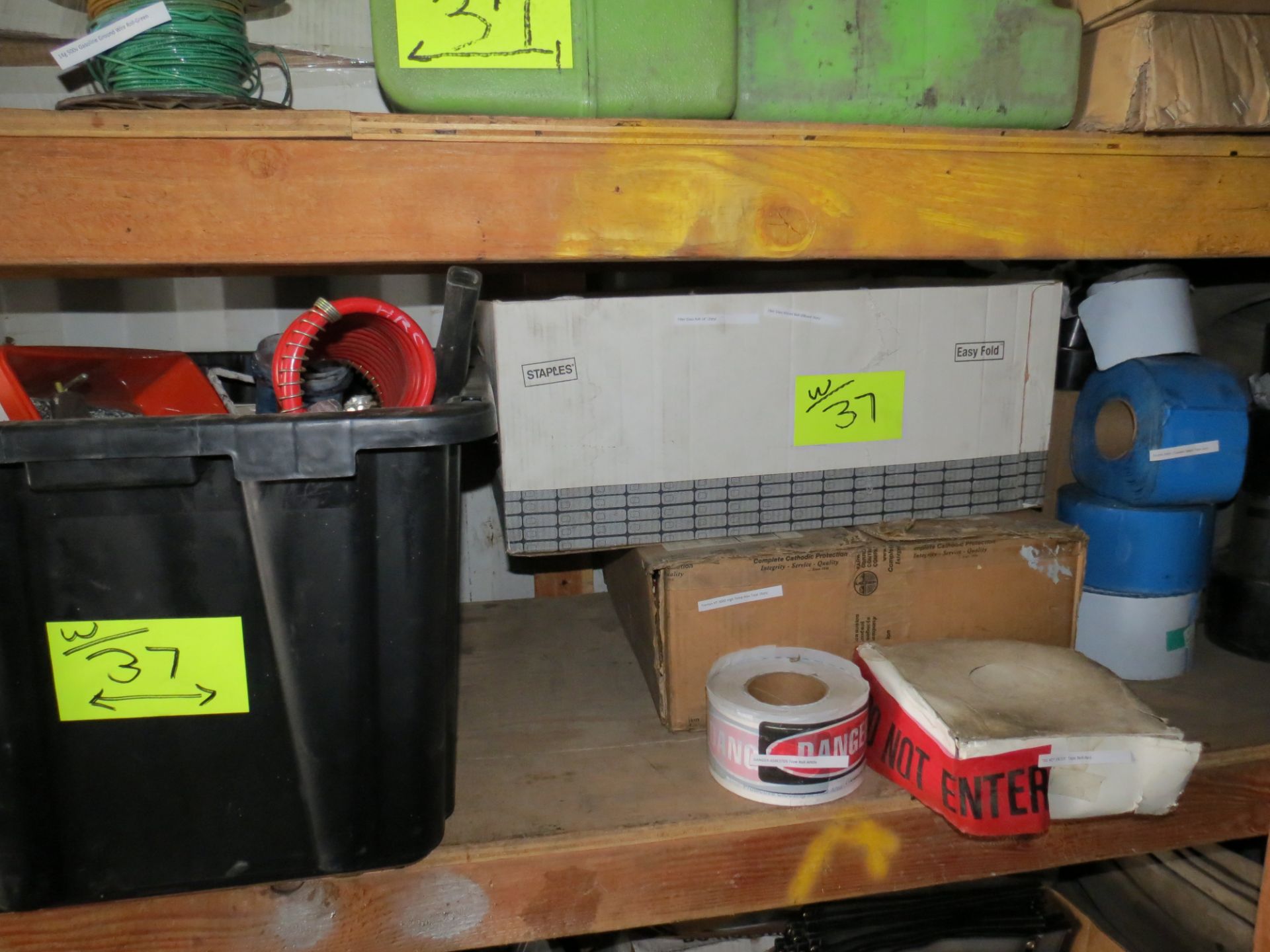 LOT MISC. ITEMS, WAL BOARD PLASTER GUN/HOPPER-AIR, ASSORTED TARPS, PORTABLE CANOPYS, 2-EYE WASH - Image 3 of 8