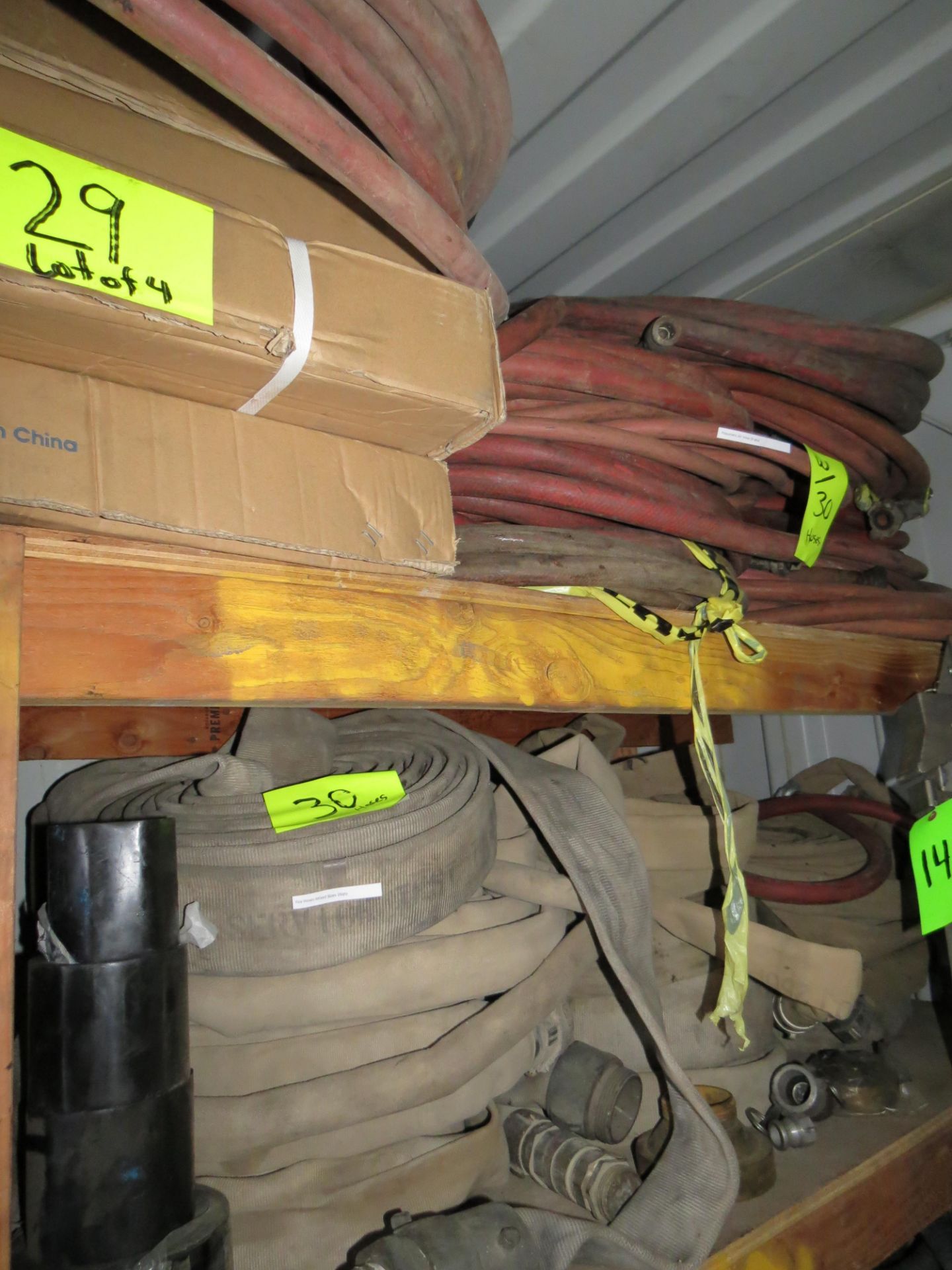 LOT OF ASSORTED FIRE HOSES & PNEUMATIC AIR HOSES ONLY