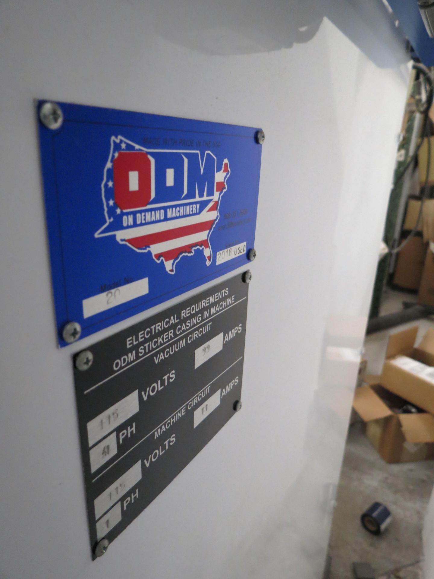 2018 ODM Model 20 Sticker Casing In Machine - Image 4 of 4