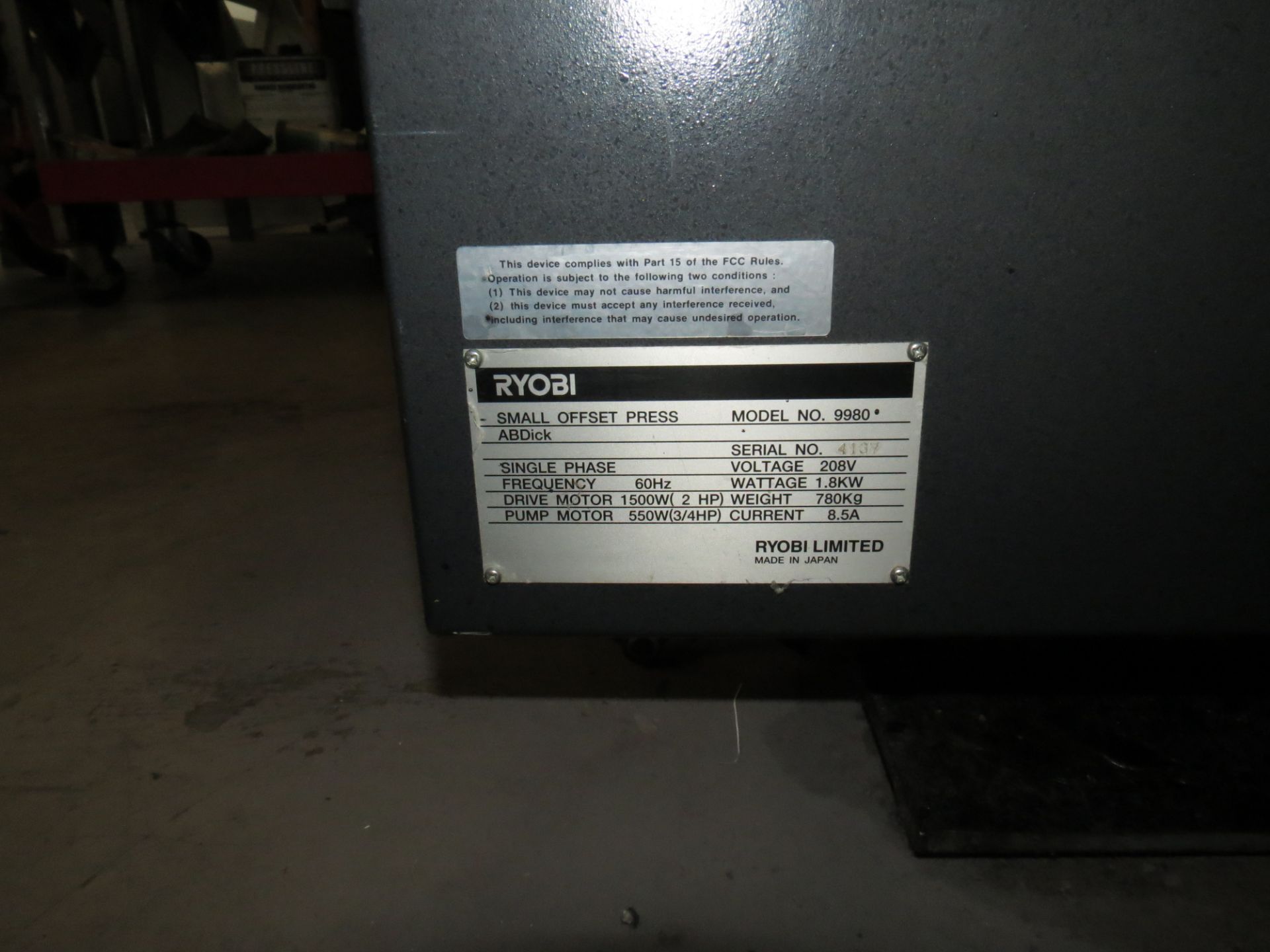 AB Dick 9982 Small Offset Press - Image 6 of 6