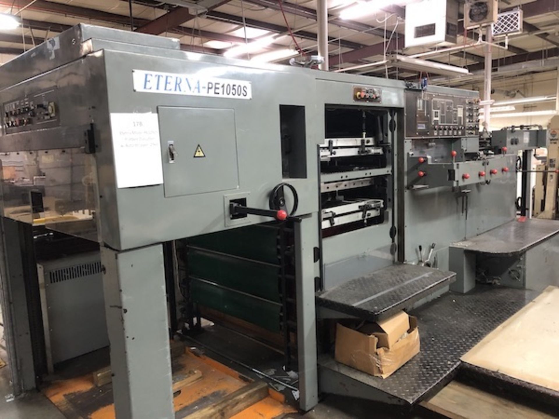 Eterna Model PE1050S Flatbed Diecutter w/Auto Stripper, 29x41