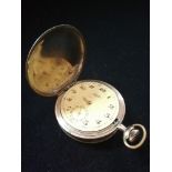Gold plated German pocket watch by Wempe -a/f running order but lacking minute hand & glass