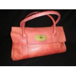 Mulberry Bayswater red handbag #026904 -13" wide