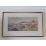 William Perkins Babcock (1826-99) framed watercolour painting of a French landscape