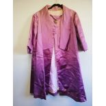 Vintage ladies crepe silk lilac coat with ¾ sleeves -bust from pit to pit 46"