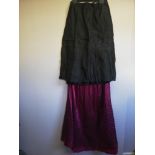 Victorian 2 x ladies black petticoats t/w purple quilted petticoat