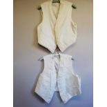 2 x white linen waistcoats