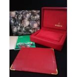 Rolex red leather box t/w outer box, wallet & pamphlet