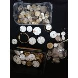 Quantity of pocket watch & wrist watch movements (spares / repairs)
