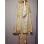 Edwardian dress in parts of cream silk ,beadwork and embosssed lace