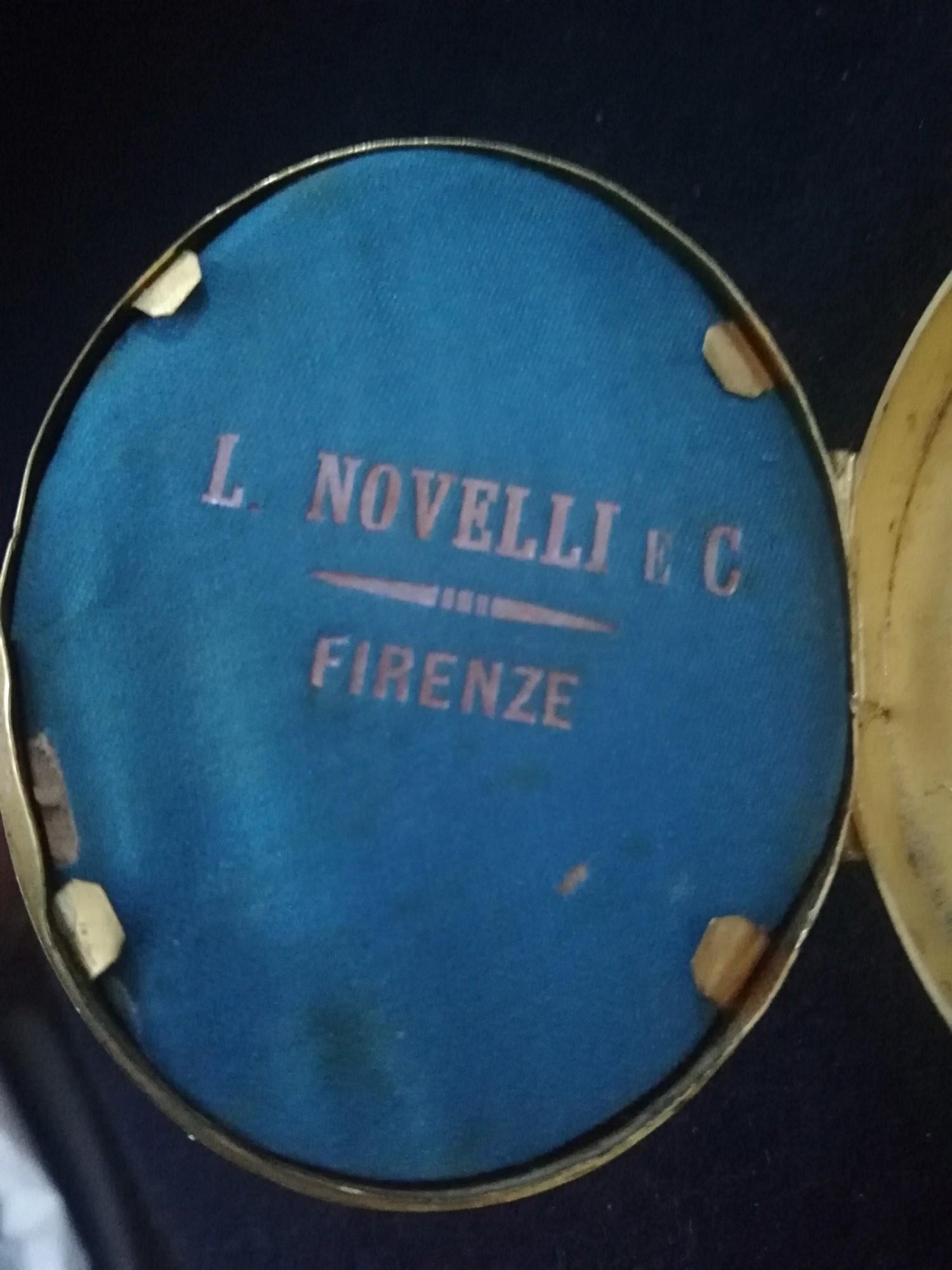 Triple pietra dura frame with gilt mount -makers name L Novelli E C, Firenze -5½" x 4½" - Image 2 of 3