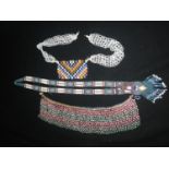 3 pieces of old african tribal beadwork