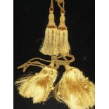 4 gold embellished curtain tie backs - tassels are 15" long overall length 34"