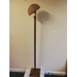 Antique oak hat stand with a square base & adjustable 'head' -Height adjustable from 5' up to 8'