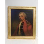 Framed oil painting on canvas of Lieutenant colonel William Calderwood (1745-87) by George Romney