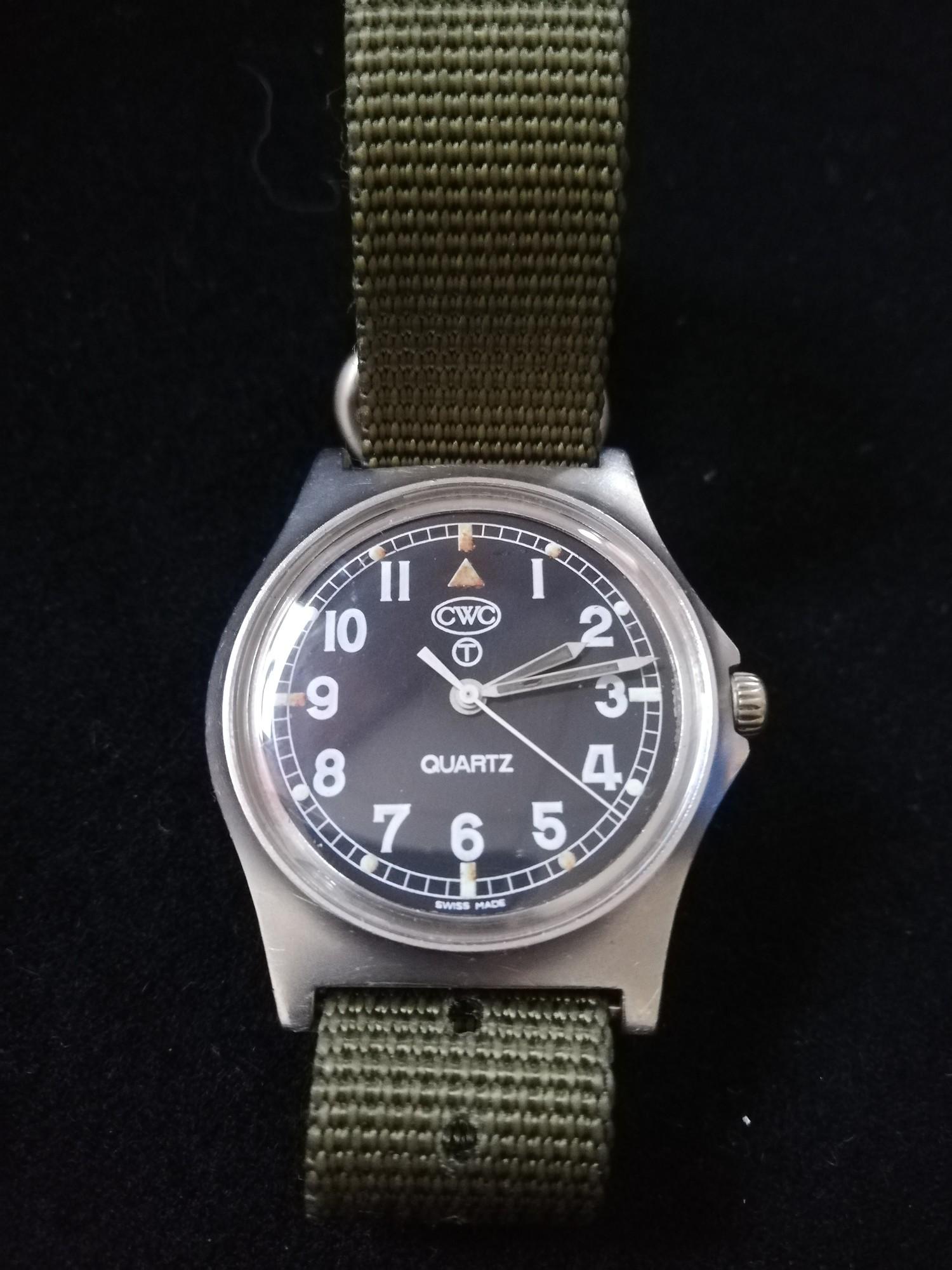 CWC (Cabot Watch Company) military quartz driven watch dated 99 to reverse