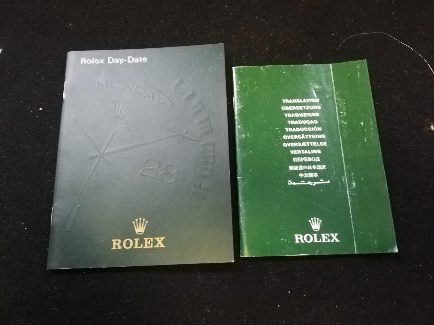 Rolex booklet & chronometer booklet dated 2001