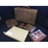 Crocodile handbag & writing case, snakeskin folder & purse t/w mock snakeskin writing case