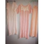 Silk & lace antique pink nightdress t/w pink embroidered nightdress t/w pink nightdress