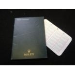 Rolex datejust booklet & calendar card dated 2003