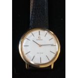 Omega de ville round 9ct gold cased manual wind watch in running order