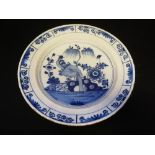 Delft charger with bird & flower decoration -13½" diameter