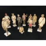 10 x clay / Poonah Indian characters displaying various professions & trades