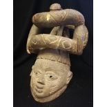 Yoruba 2 masks - 16" x 9½"