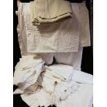 Large quantity of linen sheets & pillowcases