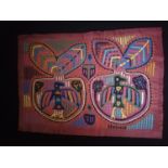 Mola - Mexican indian textile panel -17" x 12"