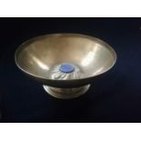 Brass arts & crafts brass bowl with enamel centre decoration -7" diameter 3¼" height