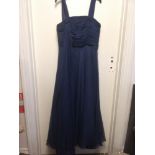 Gertrude Carol of Knightsbridge silk taffeta evening gown with straps & rouched bodice