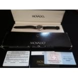 Movado chronometer automatic stainless steel cased wristwatch - boxed (inner & outer)