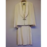 Brunella cream 2 pce suit with lizard diamante clasp -size 42
