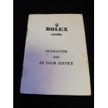 Rolex guarantee booklet dated 1966