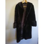 Vintage ladies brown lambs wool coat with silk lining