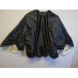 Victorian silk jacket w/ bell sleeves and velvet decoration