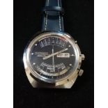 Wittnauer 2000 automatic perpetual calendar watch -stainless steel case & leather strap