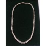 18ct diamond 14" necklace 10ct in total